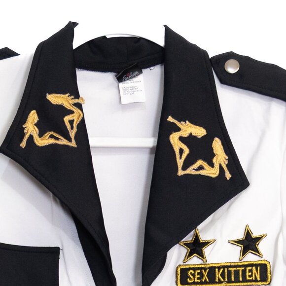 ForPlay Womens Size M/L Sexy Military Costume Dress White/Black - Picture 2 of 8